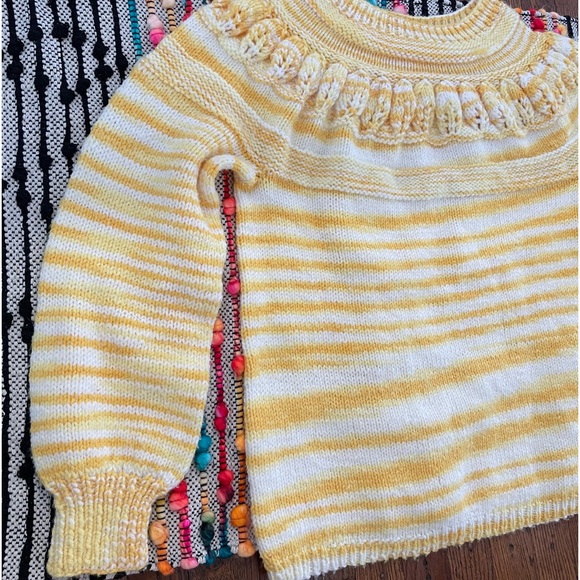 Crochet Knit Sweater Handmade Grandma Cottagecore Chunky Winter - Picture 8 of 16